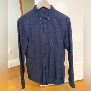 Club Monaco Blue White Speckled Button Down Shirt Small Slim Fit